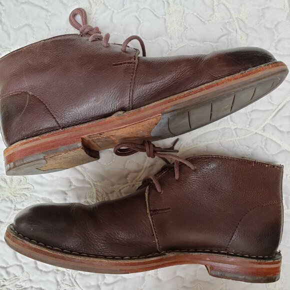 EUC COLE HAAN old school leather chukka ankle boots (7) in coffee colored brown - Picture 5 of 7